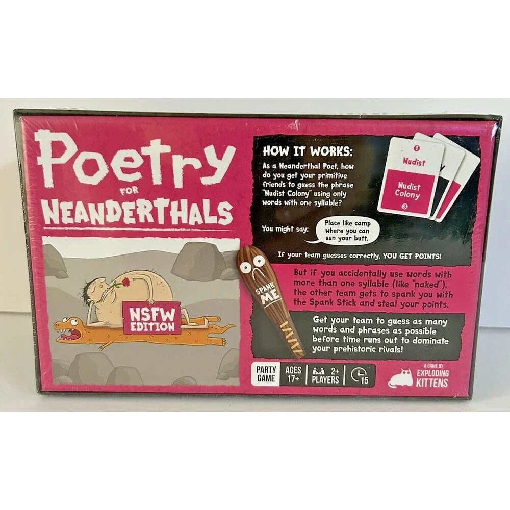 Exploding Kittens Poetry for Neanderthals: NSFW Edition Adult Party Game NIB